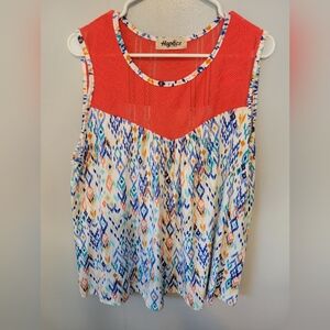 Multicolor Sleeveless Blouse- Size M- EUC